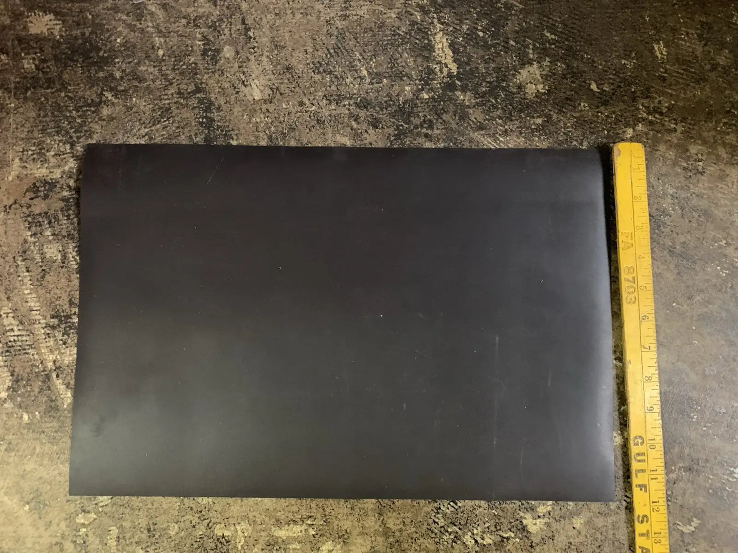 Rectangular black rubber mat with smooth surface for Jeff Bagwell Texas Sports HOF display