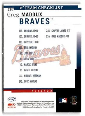2004 Leaf #287 Greg Maddux - Baseball Card Single