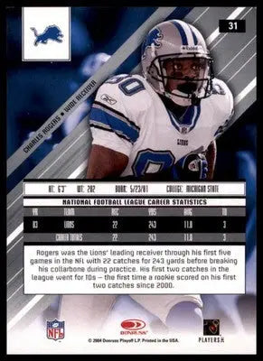 2004 Leaf Rookies & Stars Charles Rogers 31 Dallas Cowboys