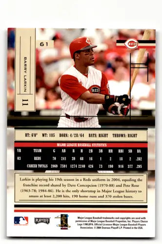 2004 Playoff Absolute Memorabilia #61 Barry Larkin EX/NM Reds ID:61516 - Baseball Card Single