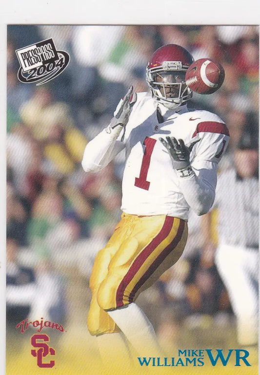 Football player in USC Trojans uniform preparing to throw pass for B29 Mike Williams RC USC