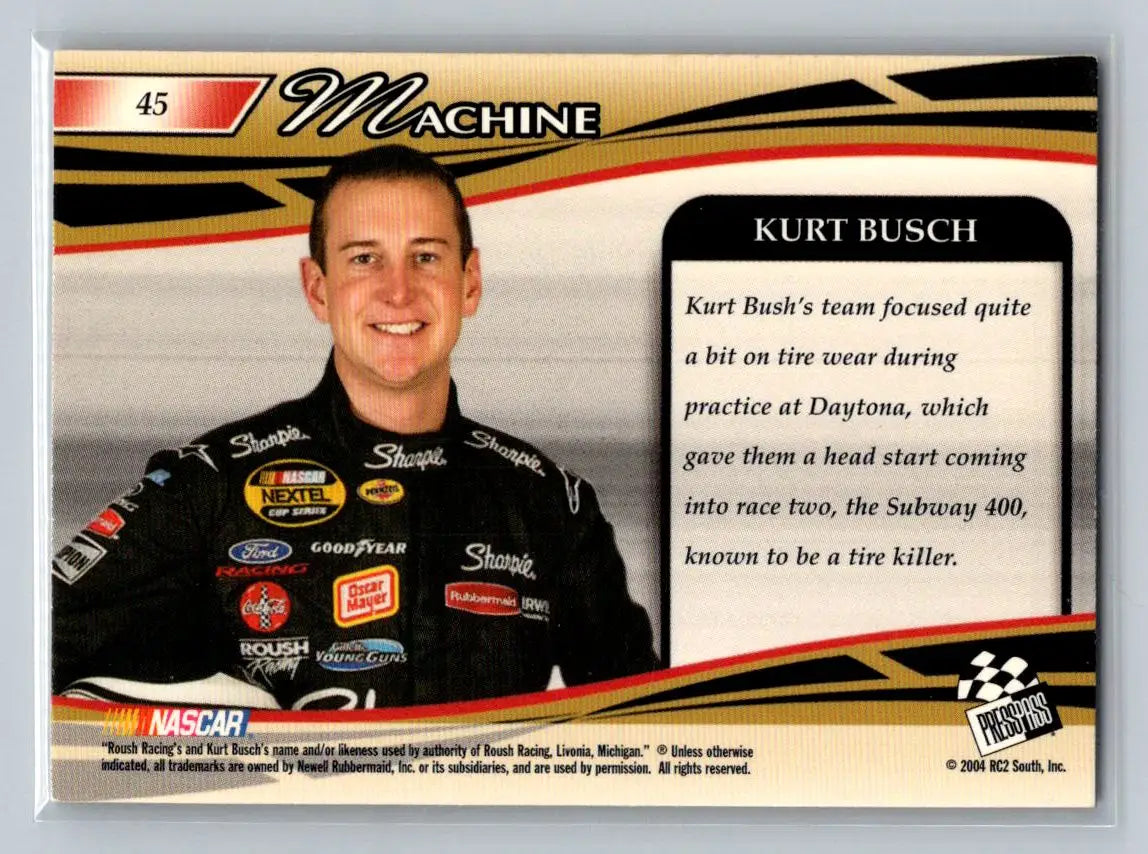 2004 Press Pass Premium #45 Kurt Busch’s Car Roush Racing - Racing Card Single