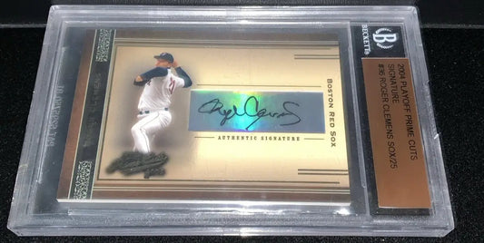 2004 Prime Cuts ROGER CLEMENS Auto Signature Card #21/25 Red Sox Jersey Number - Baseball Card Single