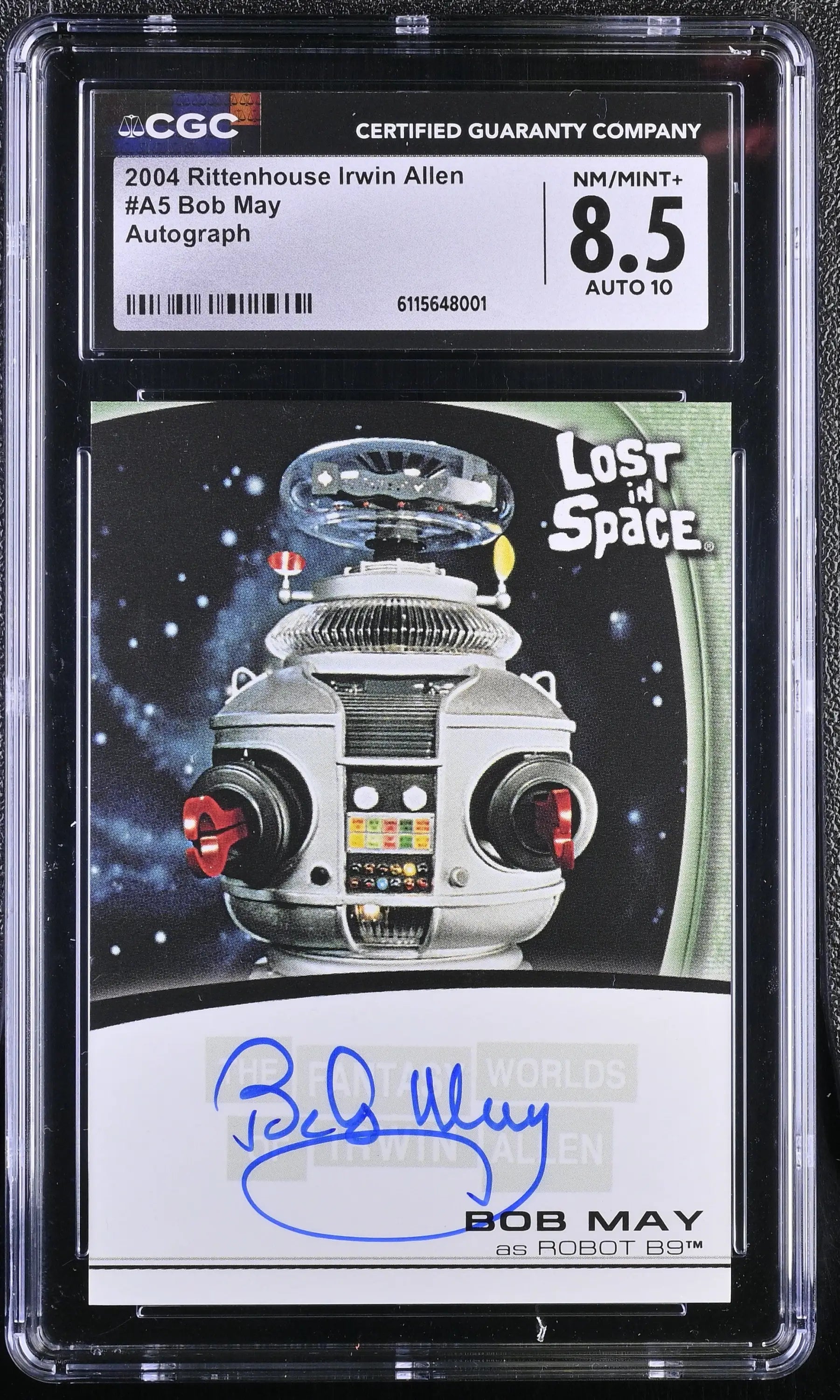 2004 Rittenhouse Lost in Space Bob May Autograph Card A5 Graded CGC 8.5 NM/Mint+ - Non-Sport Single