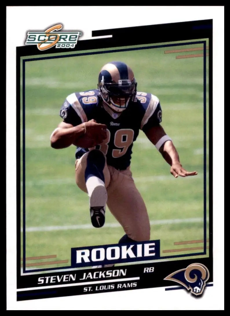 2004 Score Rookie Steven Jackson football card featuring St Louis Rams NFL player