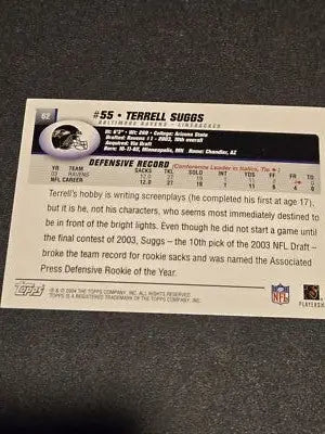 2004 Topps #62 Terrell Suggs - Football Card Single