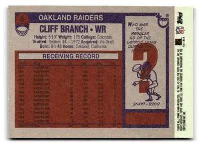 2004 Topps Fan Favorites #6 Cliff Branch - Football Card Single