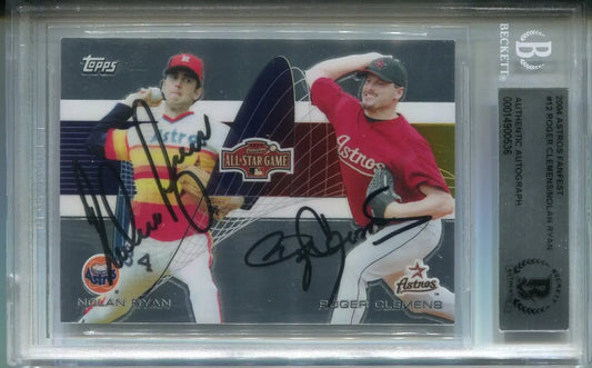 2004 Topps Nolan Ryan Roger Clemens Dual Auto Astros FANFEST #12 BAS BGS - Baseball Card Single