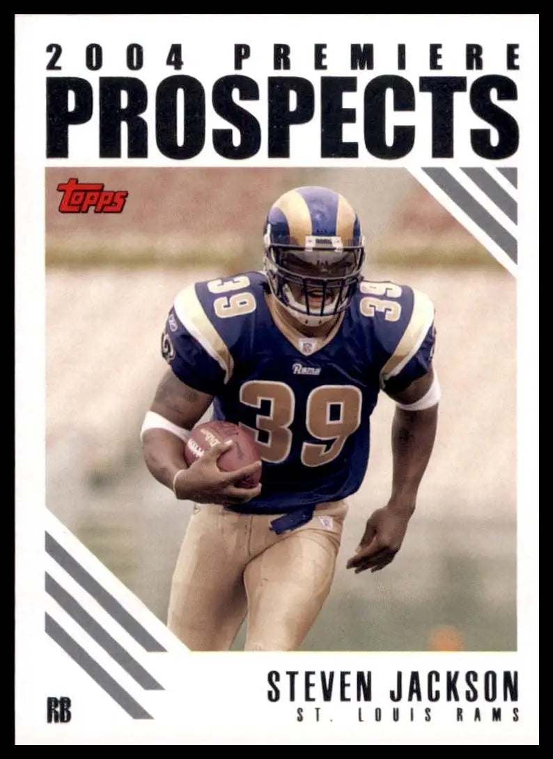 2004 Topps Premiere Prospects Steven Jackson rookie card featuring St Louis Rams football