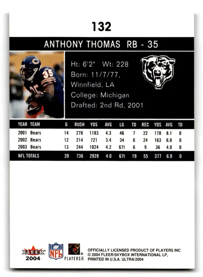 2004 Ultra #132 Anthony Thomas - Football Card Single