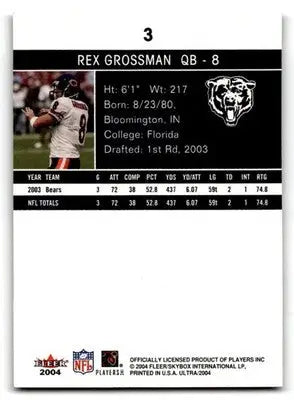 2004 Ultra #3 Rex Grossman - Football Card Single
