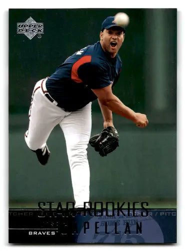 Original gloss baseball card of Jose Capellan pitching from 2004 Upper Deck Braves