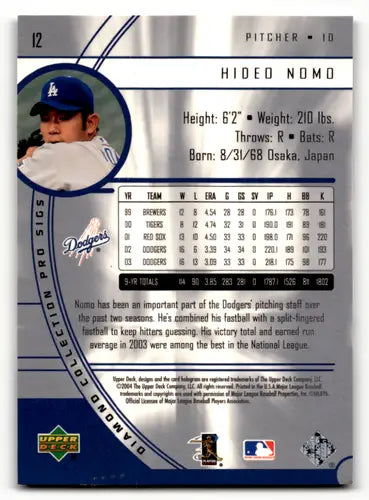 2004 Upper Deck Diamond Collection Pro Sigs Hideo Nomo Los Angeles Dodgers #12 - Baseball Card Single