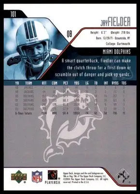 2004 Upper Deck Jay Fiedler 101 Miami Dolphins
