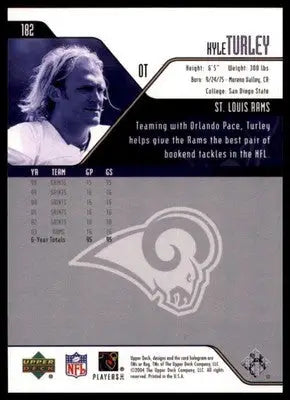 2004 Upper Deck Kyle Turley 182 Los Angeles Rams