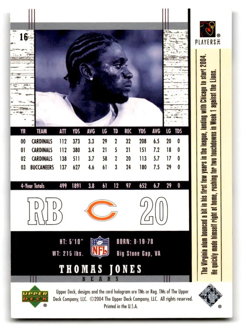 2004 Upper Deck Legends #16 Thomas Jones - Football Card Single