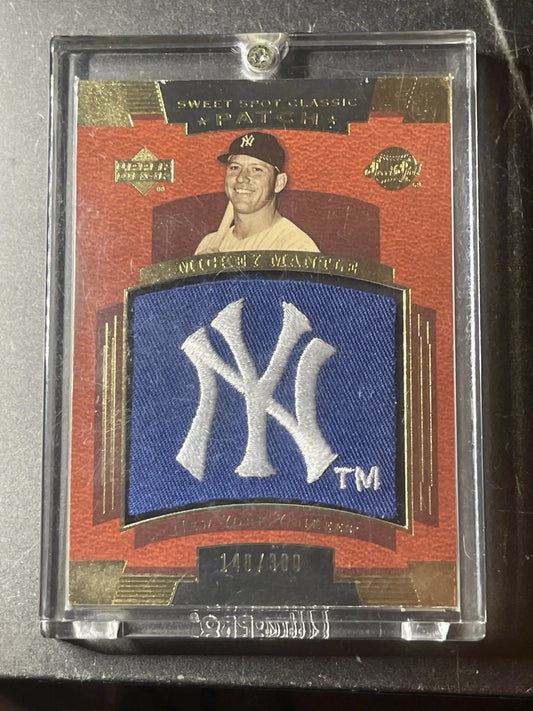 2004 Upper deck sweet spot classic Patches 140/300 Mickey Mantle SSP-MI - Baseball Card Single
