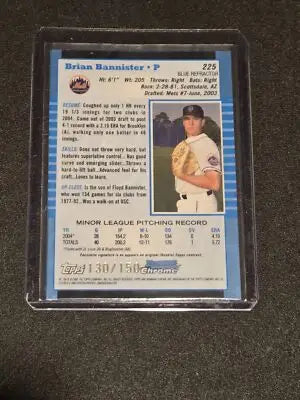 2005 Bowman Chrome #225 Brian Bannister Blue Refractors #/150 - Baseball Card Single
