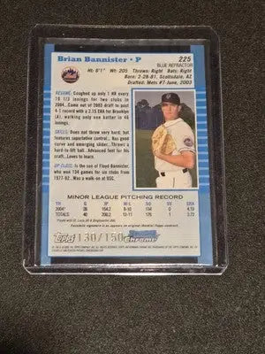 2005 Bowman Chrome #225 Brian Bannister Blue Refractors #/150 - Baseball Card Single