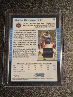 2005 Bowman Chrome #347 Shawn Bowman - Baseball Card Single