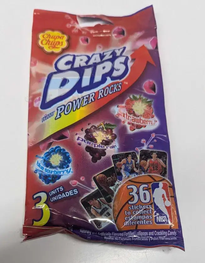 2005 Chupa Chups Crazy Dips with Power Rocks & NBA Stickers - Sealed/Wax