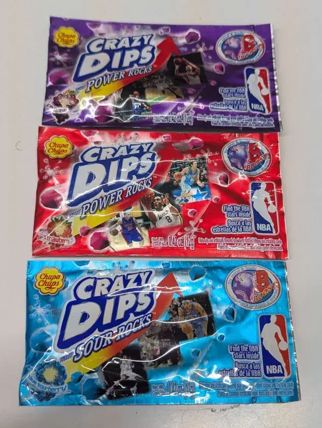 2005 Chupa Chups Crazy Dips with Power Rocks & NBA Stickers - Sealed/Wax