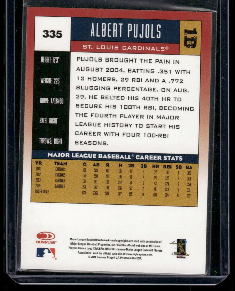 2005 Donruss Albert Pujols #335 Baseball - Baseball Card Single