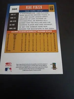 2005 Donruss - Mike Piazza #260. NY Mets. NRMT+ - Baseball Card Single