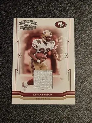 2005 Donruss Throwback Threads #124 Kevan Barlow Jerseys - Football Card Single