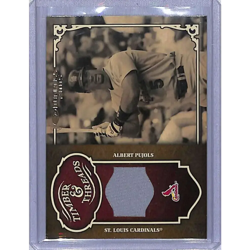 2005 Donruss #TT-1 Albert Pujols Timber and Threads Bat NM-MT Baseball Card - Baseball Card Single