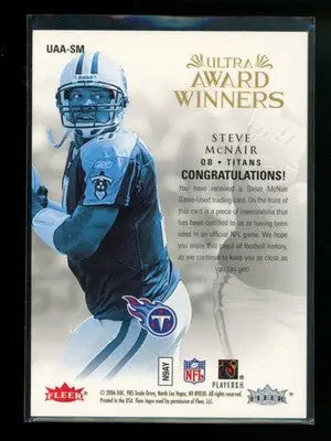 2005 Fleer Ultra Award Winners Steve McNair #UAA-SM Jersey Patch Football - Sports Memorabilia