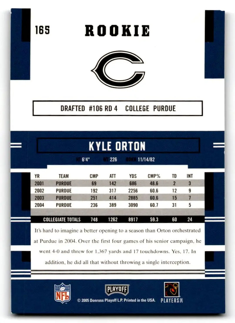 2005 Playoff Prestige #165 Kyle Orton - Football Card Single