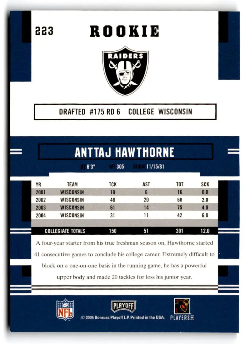 2005 Playoff Prestige #223 Anttaj Hawthorne - Football Card Single