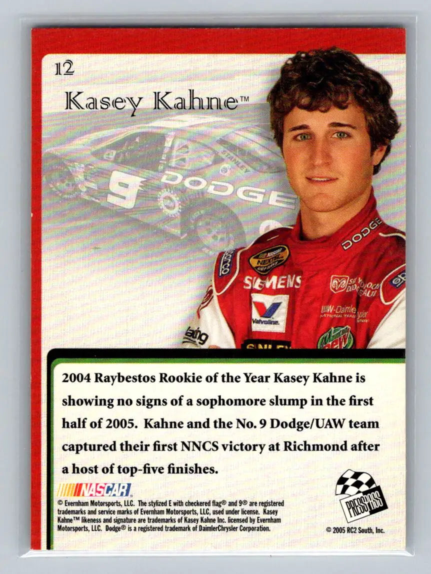 2005 Press Pass VIP #12 Kasey Kahne Evernham Motorsports - Racing Card Single