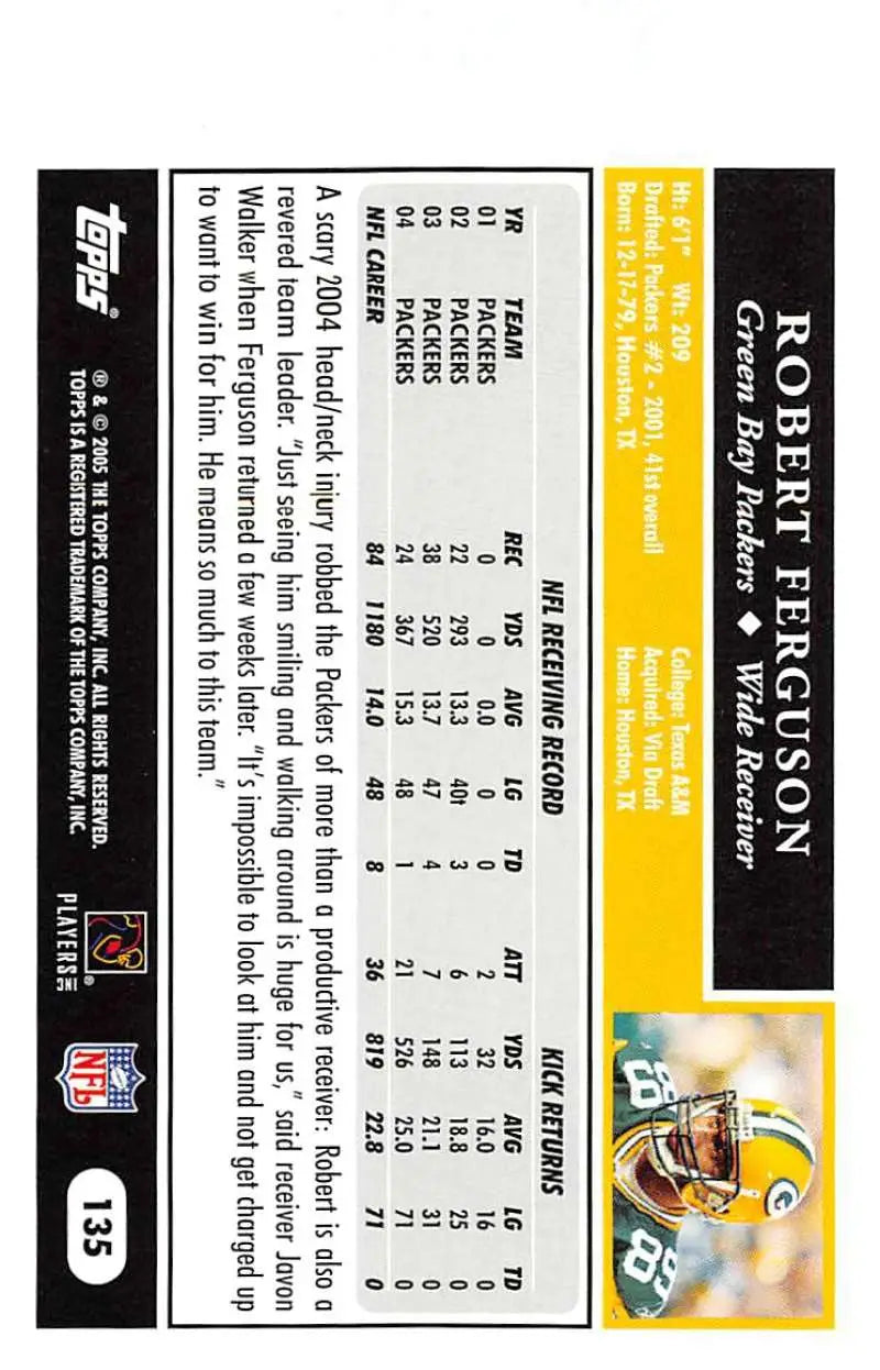 2005 Topps #135 Robert Ferguson NM-MT Green Bay Packers Football Card - Football Card Single