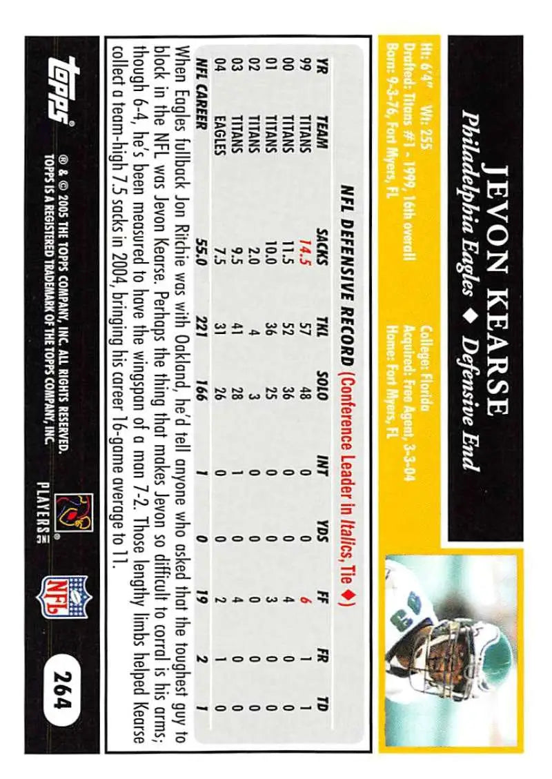 2005 Topps #264 Jevon Kearse NM-MT Philadelphia Eagles Football Card - Football Card Single