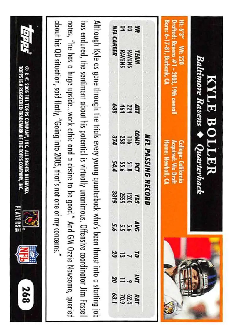 2005 Topps #268 Kyle Boller NM-MT Baltimore Ravens Football Card - Football Card Single