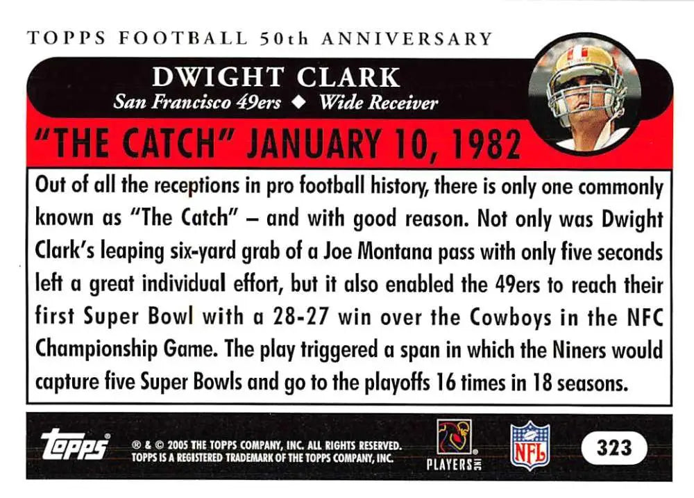 2005 Topps #323 Dwight Clark NM-MT San Francisco 49ers Football Card - Football Card Single