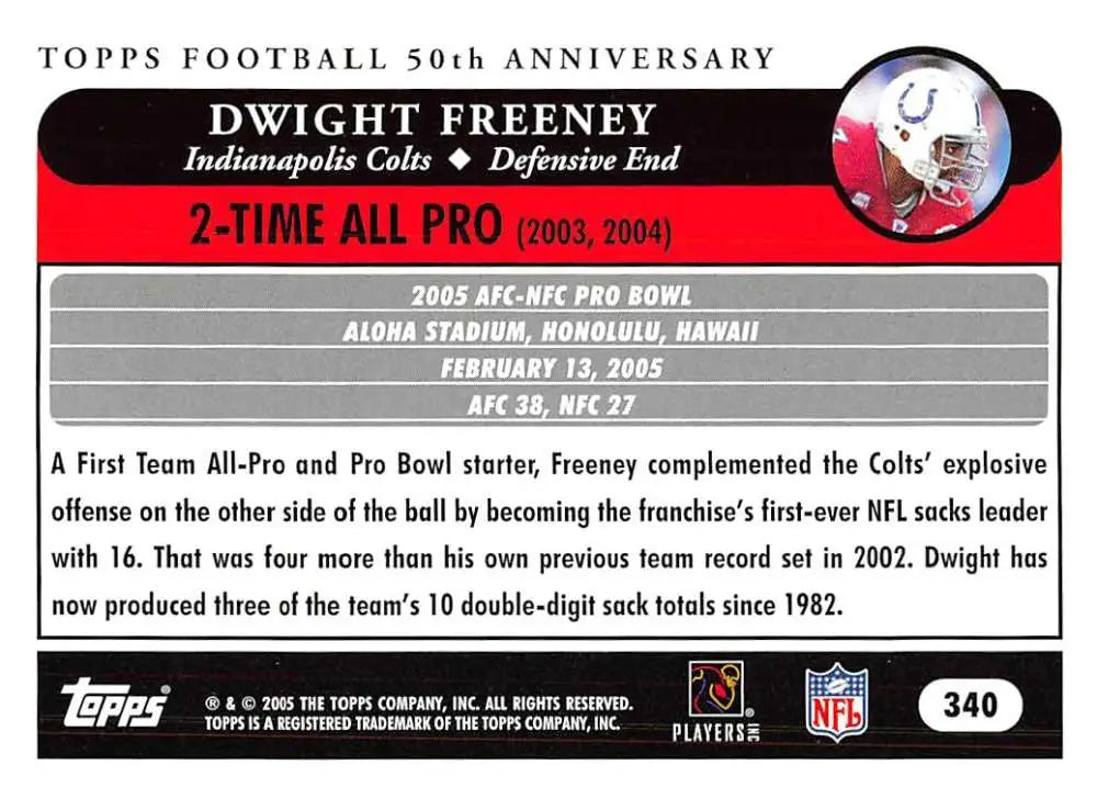 2005 Topps #340 Dwight Freeney NM-MT Indianapolis Colts Football Card