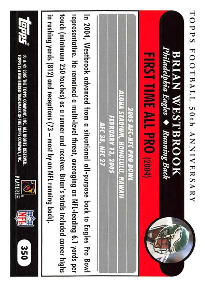 2005 Topps #350 Brian Westbrook NM-MT Philadelphia Eagles Football Card - Football Card Single