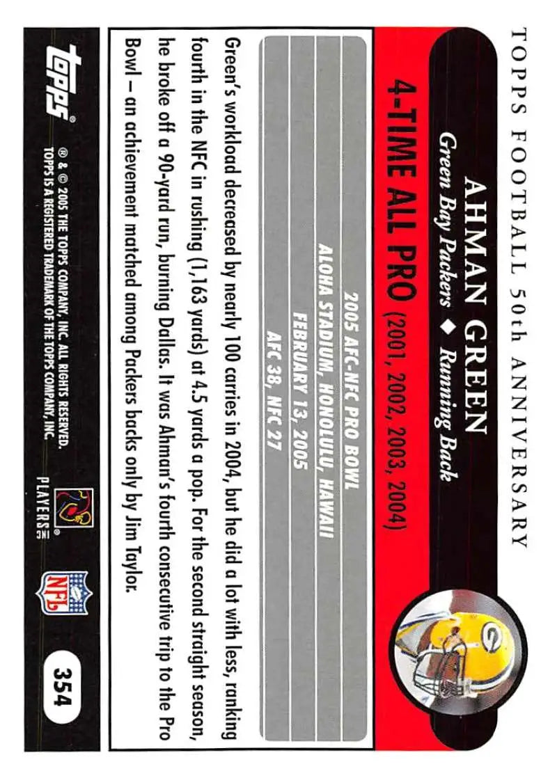 2005 Topps #354 Ahman Green NM-MT Green Bay Packers Football Card - Football Card Single