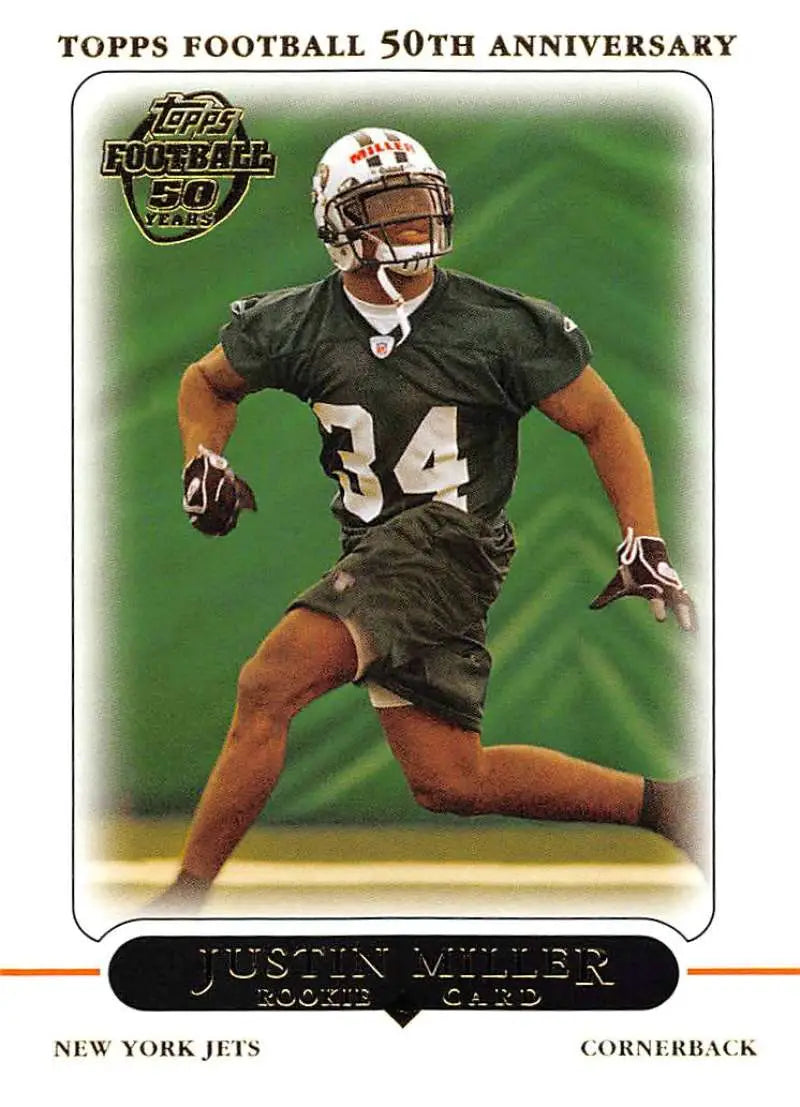 2005 Topps #384 Justin Miller NM-MT RC Rookie New York Jets Football Card - Football Card Single