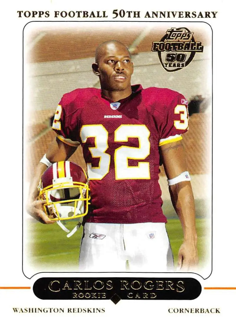 2005 Topps #432 Carlos Rogers NM-MT RC Rookie Washington Redskins Football Card - Football Card Single