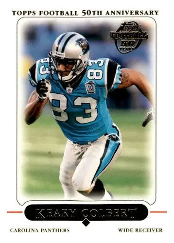 Original gloss Keary Colbert football card from 2005 Topps #74 Panthers
