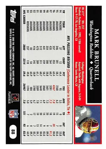 2005 Topps #88 Mark Brunell NM-MT Redskins - Football Card Single
