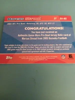 2005 Topps Bazooka All Stars - Marcus Stroud. Pro Bowl Jersey. #BA-MS. NRMT+ - Football Card Single