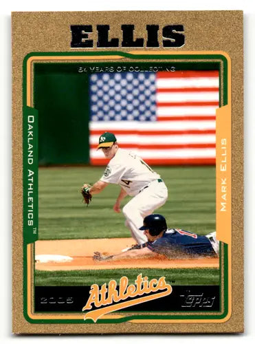 Original gloss Topps Gold Mark Ellis baseball card from 2005 with NM-MT condition