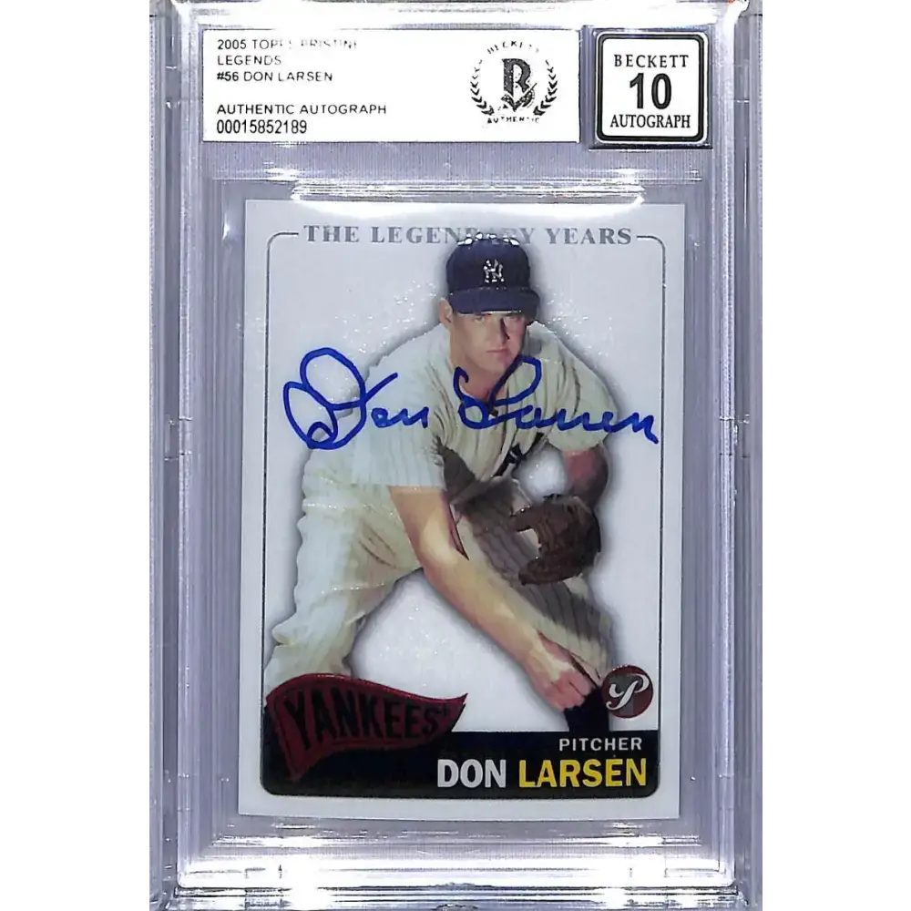 2005 Topps Pristine Legends #56 Don Larsen BGS 10 Pristine Auto New York Yankees - Baseball Card Single