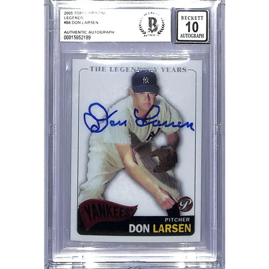 2005 Topps Pristine Legends #56 Don Larsen BGS 10 Pristine Auto New York Yankees - Baseball Card Single