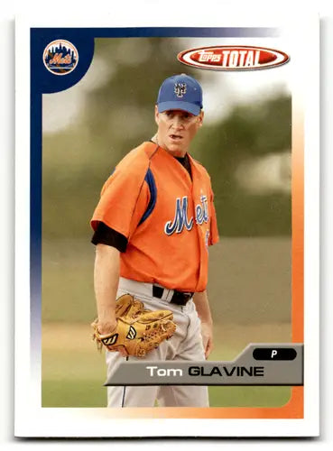 Original gloss Tom Glavine baseball card from Topps Total 2005 Mets series